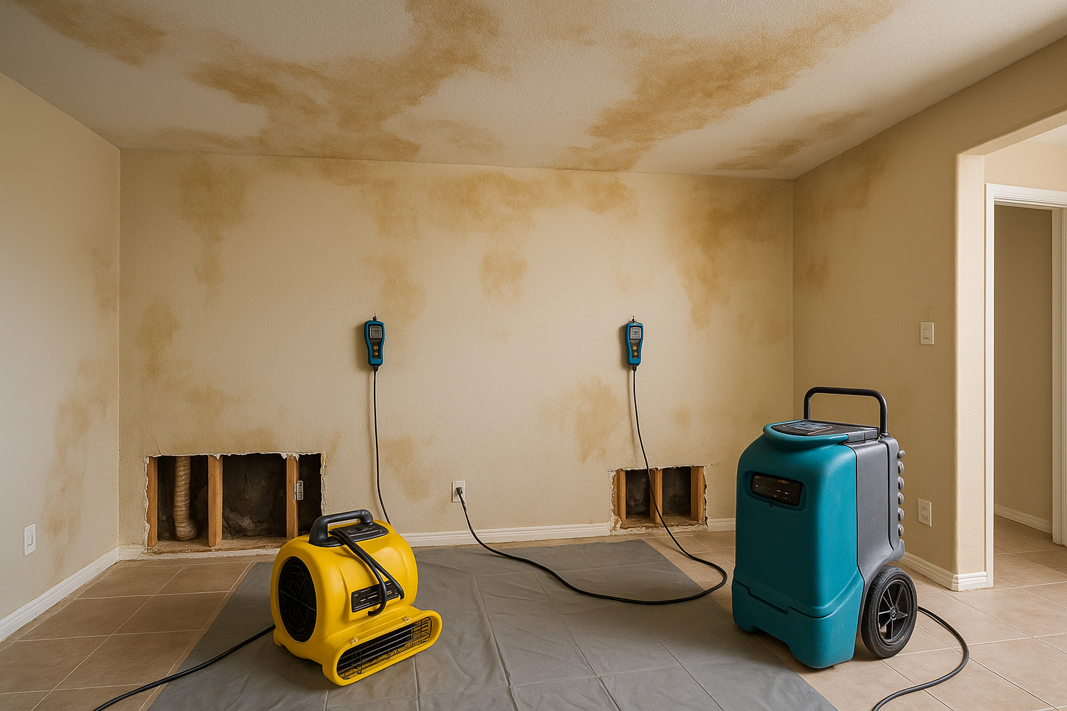 Water damage repair work